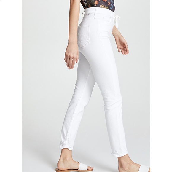 NEW • Mother • The Dazzler Lace Up Jeans White 27 - Picture 4 of 8